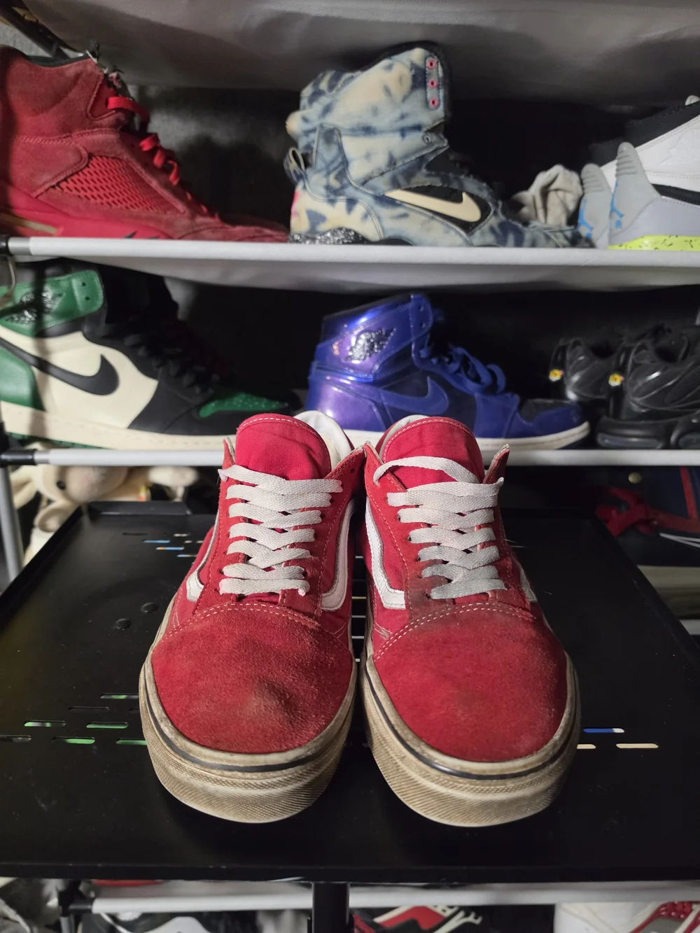 🔥 Red Vans Men Size 10 Old Skool Suede Sneakers